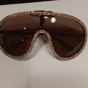 Diamond Embellished Aviator Sunglasses. UV400 Protection. Women | Men New
